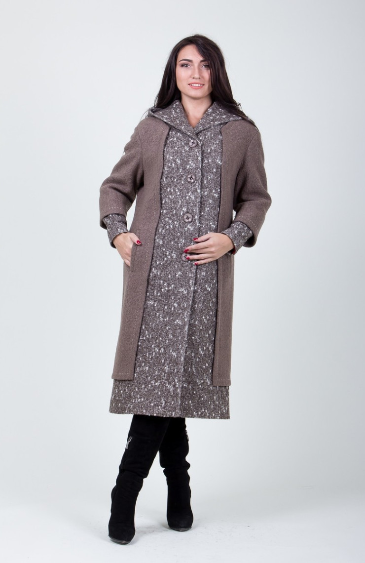 Пальто S-219 Серо-коричневый